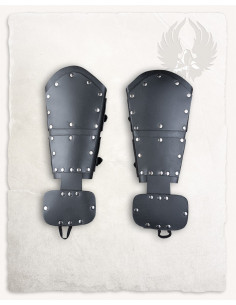 Römische Quintus-Armschienen aus schwarzem Wildleder