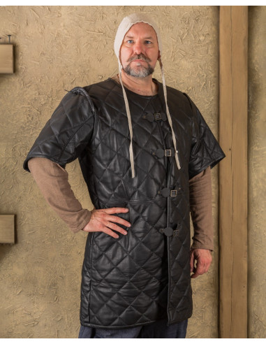 Haldur mittelalterlicher Gambeson in Schwarz