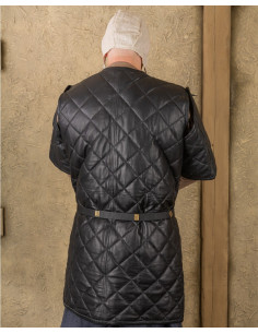 Haldur mittelalterlicher Gambeson in Schwarz 2
