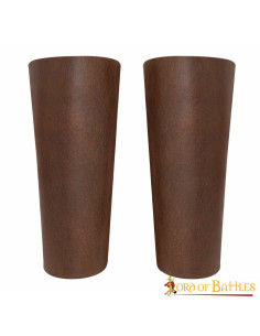 Brazaletes medievales cuero liso marrón (23 cm.)