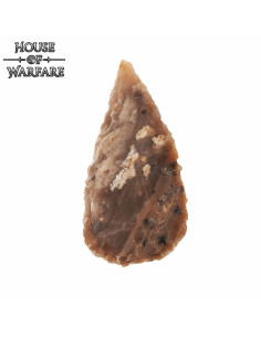Punta de flecha de sílex marrón oscuro (7,6 cm.)