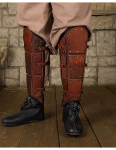 Quintus-Beinschienen mit 3 Riemen – braun