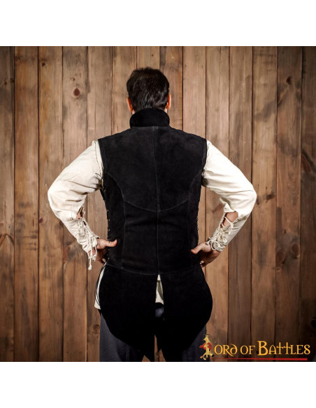 Middeleeuws zwart suède vest model...