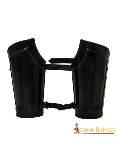 Medieval Fantasy Bracers, sort stål