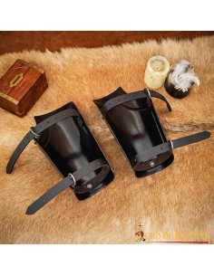 Middeleeuwse Fantasy Bracers, zwart staal 2