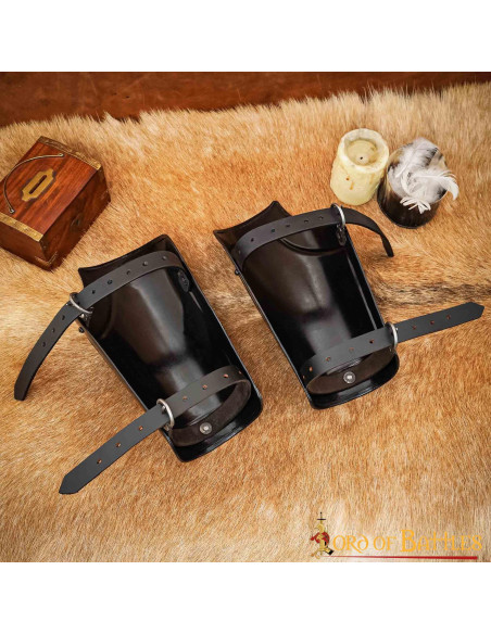 Middeleeuwse Fantasy Bracers, zwart...