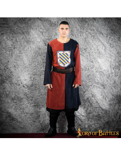 Tabardo medieval bicolor escudo heráldico 2