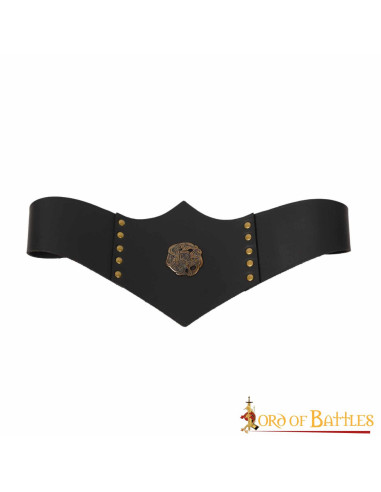 Cinturón de cuero Royal Huntress, cuero negro