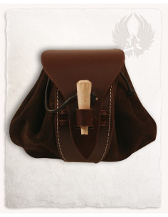 Mittelalterliche braune Gideon-Tasche mit Hornverschluss