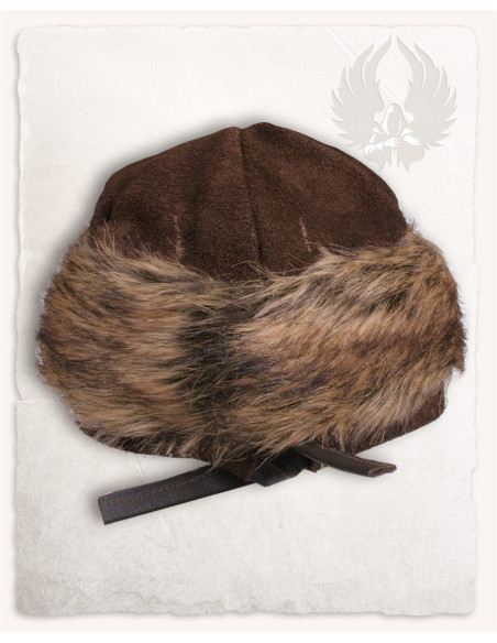 Bruin suède leren hoed Ragi model