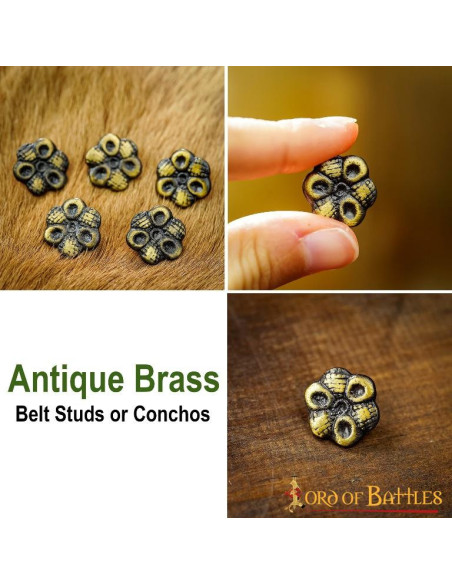 Set van 5 decoratieve messing bloemen...