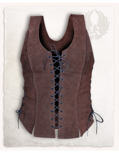 Mittelalterliches Ledermieder Modell Caty, braun