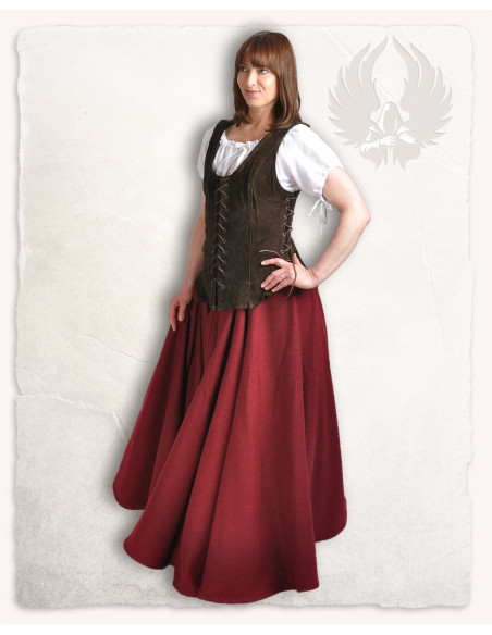 Corpiño medieval de piel modelo Caty,...