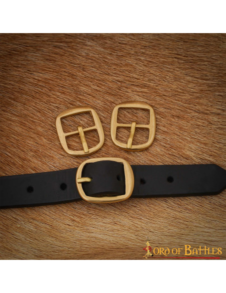 Set 3 hebillas latonadas para correas...