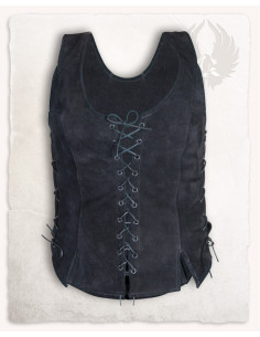Corpiño medieval de piel modelo Caty, negro