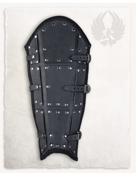 Zwarte bovenleer scheenbeschermers...