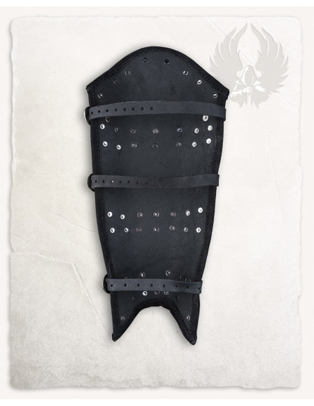 Zwarte bovenleer scheenbeschermers...