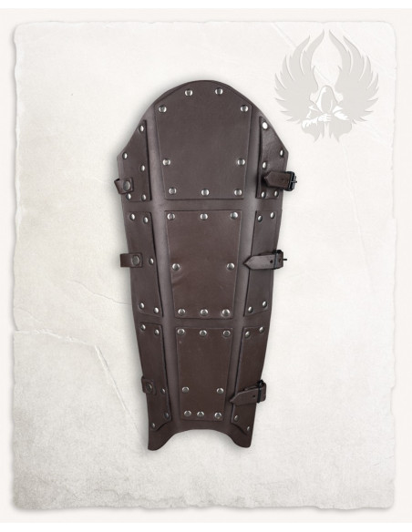 Beinschienen aus braunem Leder,...