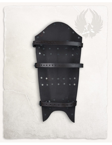 Beinschienen aus braunem Leder,...