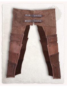 Albercht model riem met zijlussen, bruin leer