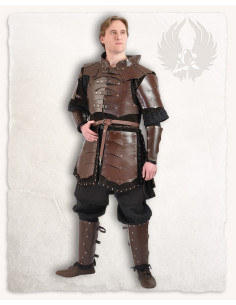 Wildlederjacke mit braunen Lederplatten, Modell Rasmus 2