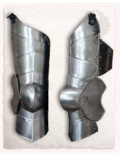 Muslera y rodillera medieval modelo Markward, acero pulido