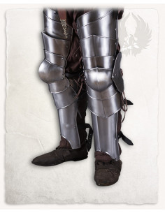 Muslera y rodillera medieval modelo Markward, acero pulido 2