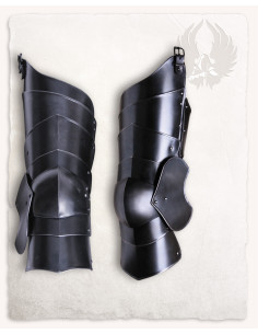 Muslera y rodillera medieval modelo Markward, acero oscuro 2
