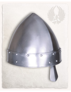 Normandische helm met neus Baldric-model, gepolijst staal 2