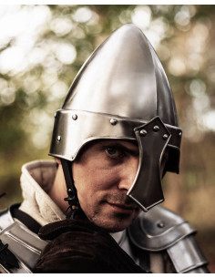Norman hjelm med næse Eindal model, poleret stål