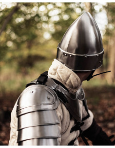 Normandische helm met neus Eindal model, gepolijst staal 2