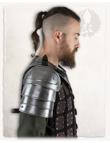 Hombreras medieval en acero pulido...