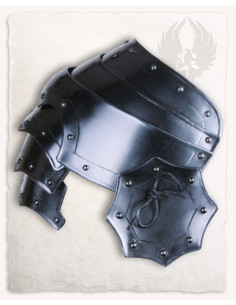 Store middelalderlige skulderpuder, Balthasar model, sort...
