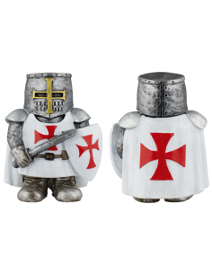 Figura de resina Templario con escudo y espada (10 cm.)