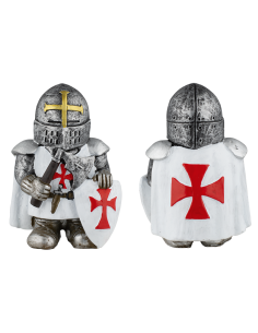 Templar-harpiksfigur med skjold og økse (10 cm.)