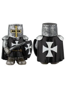 Knight Hospitaller harpiksfigur med skjold og sværd (10 cm.)