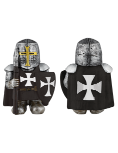 Knight Hospitaller harpiksfigur med skjold og spyd (10 cm.)