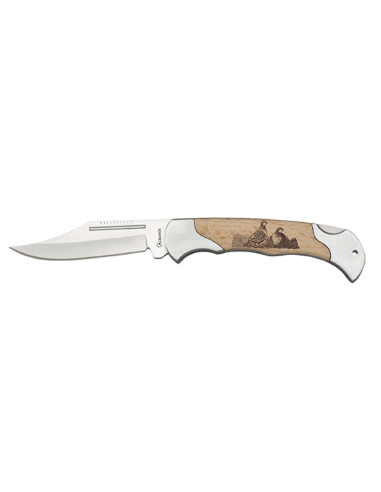 Albainox Partridge-kniv med skaft af naturligt træ (18,6 cm.)
