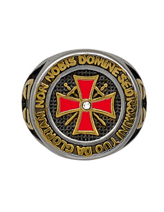 Anillo en acero Sello Caballeros Templarios 2
