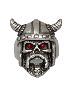 Viking hoofd stalen ring