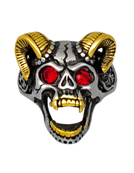 Stålringskalle med gyldne horn