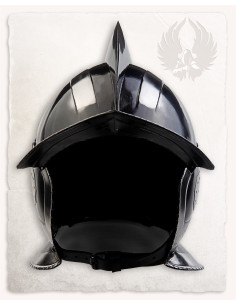 Bordeauxrode helm gepolijst staal Kaspar-model 2