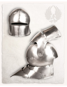 Casco medieval Sallet acero pulido modelo Mathes