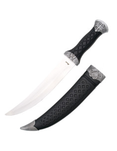 Gebogen Arabische dolk met schede (36,5 cm.)