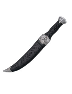 Gebogen Arabische dolk met schede (36,5 cm.) 2