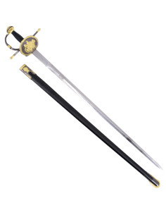 Espada Don Quijote acabado níquel y dorado
