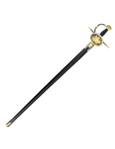 Espada Don Quijote acabado níquel y dorado 2