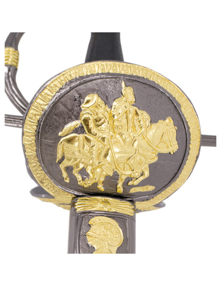 Don Quixote sværd med nikkel og guld...