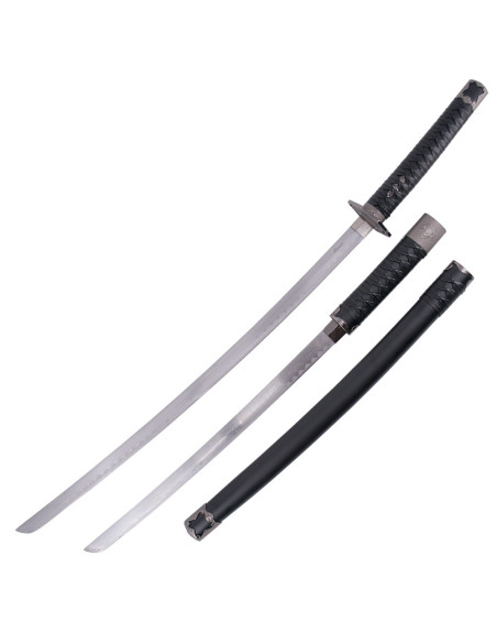 Katana con Wakizashi vaina madera negra Katana con Wakizashi vaina madera negra