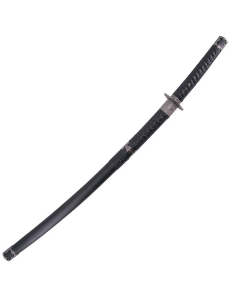 Katana med Wakizashi sort træskede